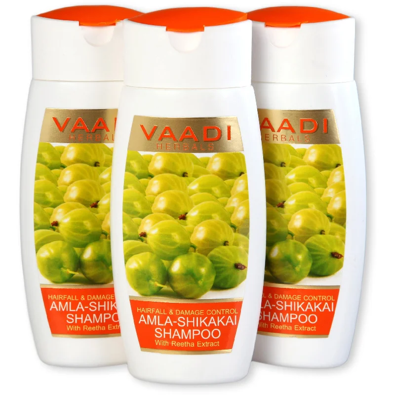 Value Pack of 3 Amla Shikakai Shampoo-Hairfall & Damage Control (110mlx3)