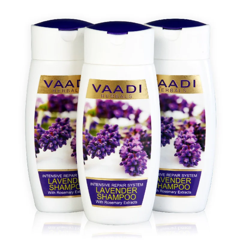 Value Pack of 3 LAVENDER SHAMPOO with Rosemary Extract-Intensive Repair System (110mlx3)