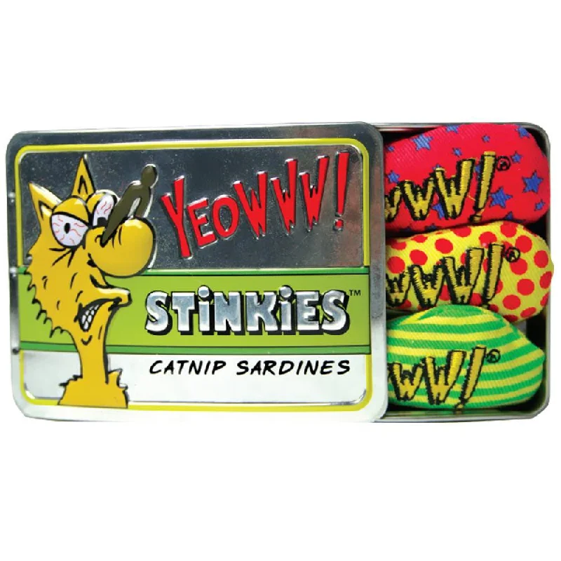 Yeowww! Catnip Stinkies Sardines Cat Toy 3-Pack Tin