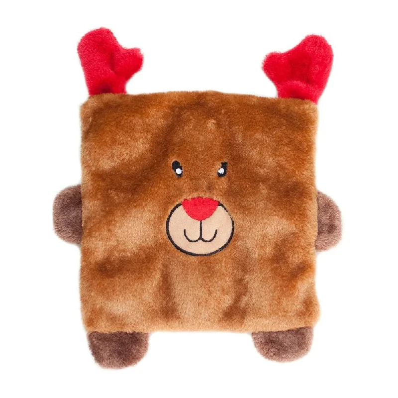 ZippyPaws Christmas Squarez Reindeer Dog Toy