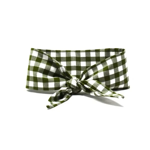 Dog Bandana Necktie Forest Gingham