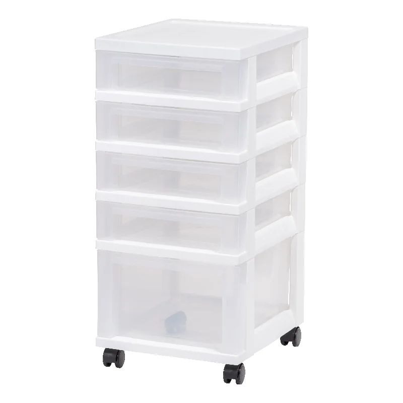 5-drawer Storage Cart, White/Clear