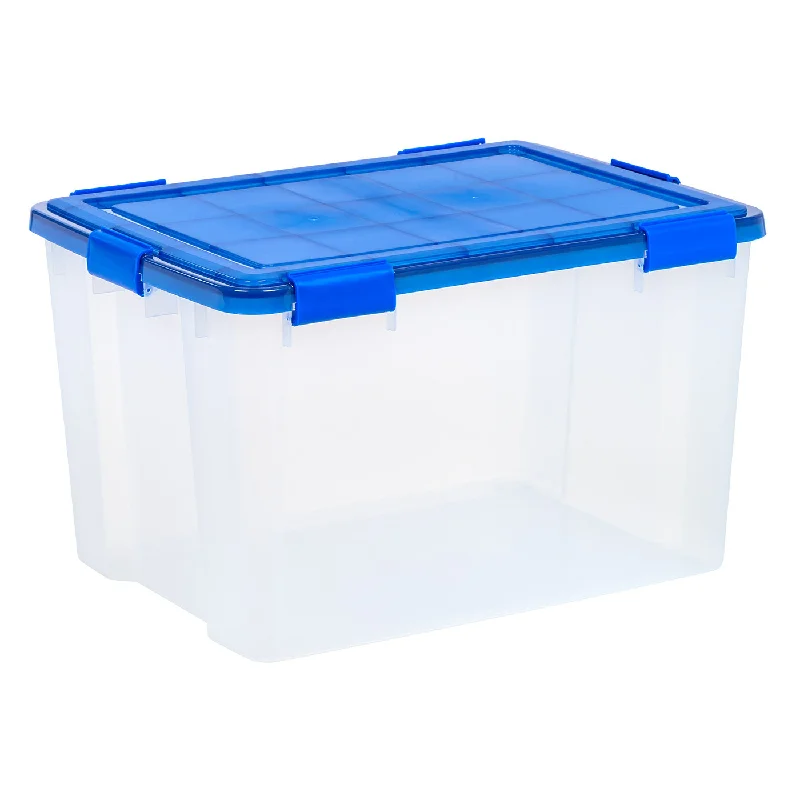 74 Qt. WeatherPro® Airtight Plastic Bin Sealed Lid Secure Latching Buckles Clear Single Pk