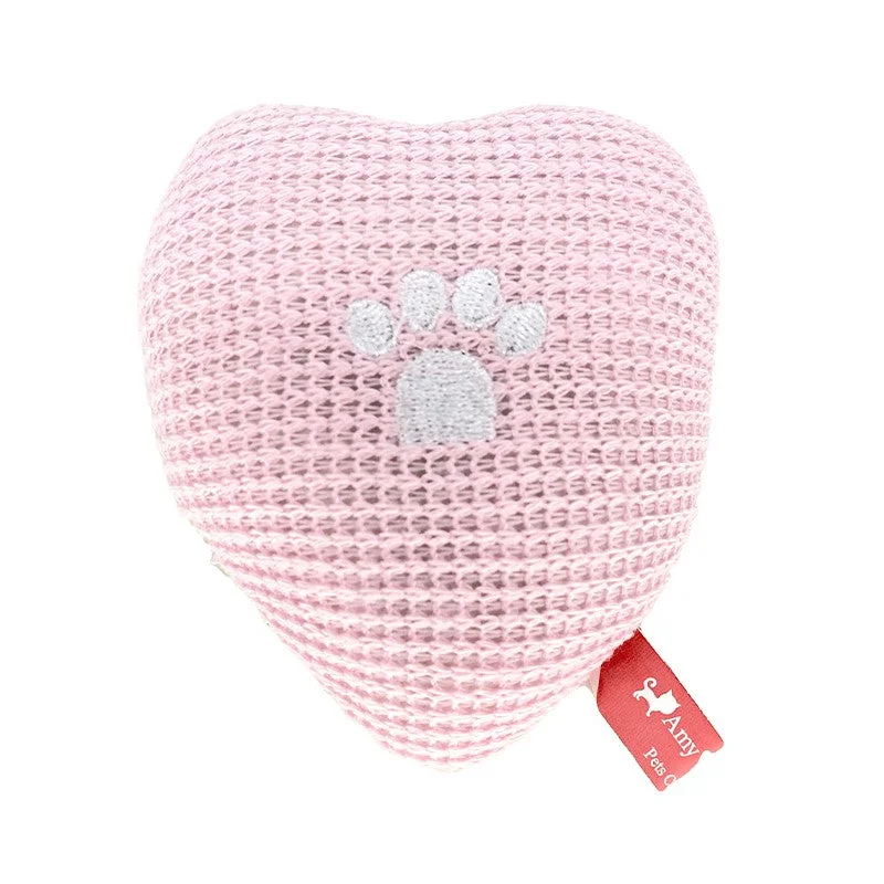 Amy & Carol Knitted Series Heart Squeaky Toy