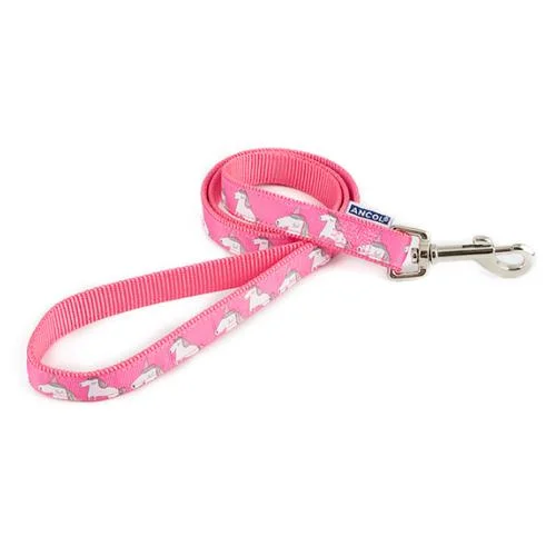 Ancol Indulgence Pink Unicorn Dog Lead - 100cm x 1.9cm