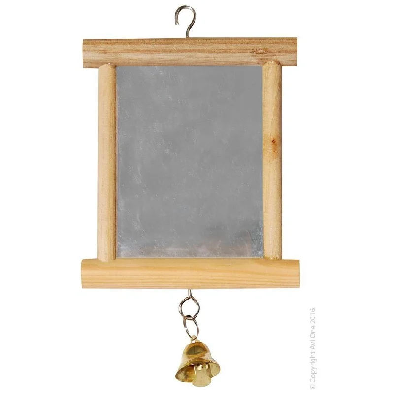 Avi One Wooden Framed Mirror with Bell