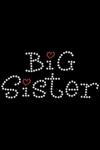 Big Sister with Red Heart Rhinestone Bandana- Many Colors