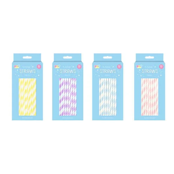 Biodegradable Paper Straws 50 Pack