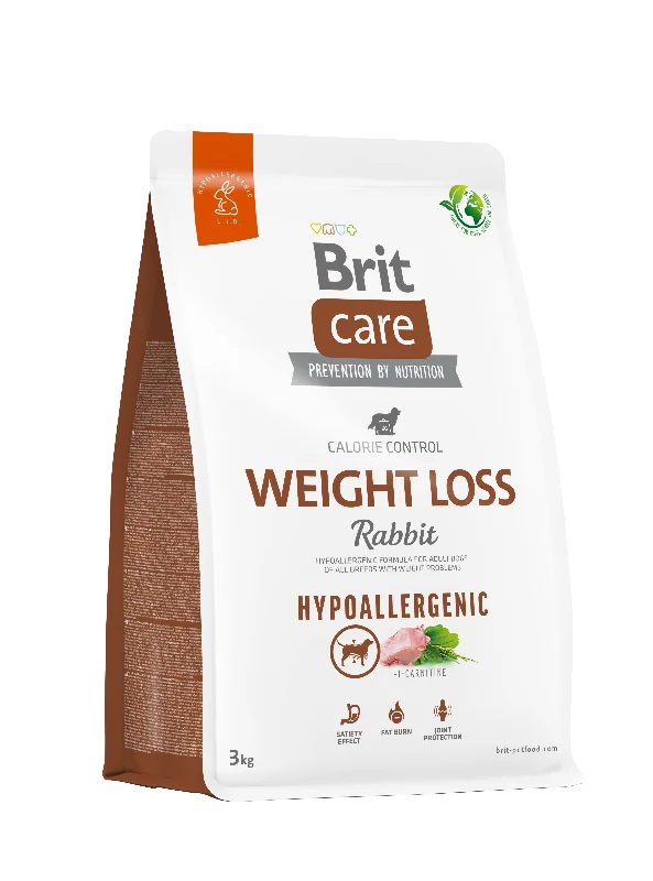 BRIT CARE Hypoallergenic Calorie Control Weight Loss, kunićevina i riža, 3kg