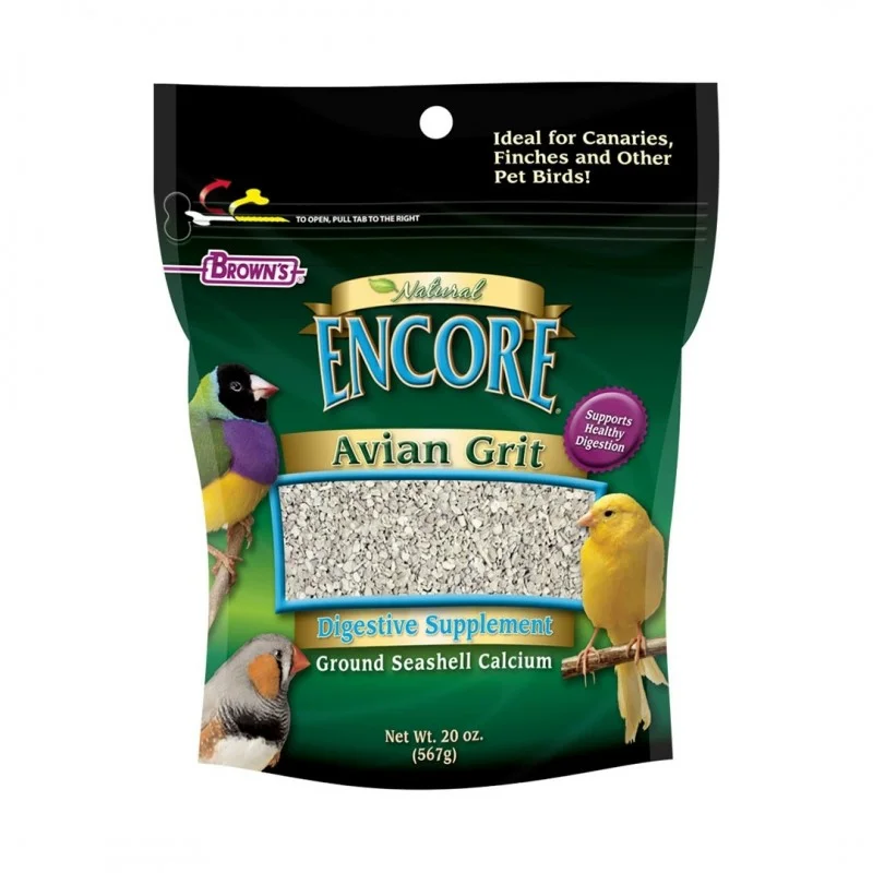 Brown's Encore Natural Avian Grit Digestive Supplement Bird Food