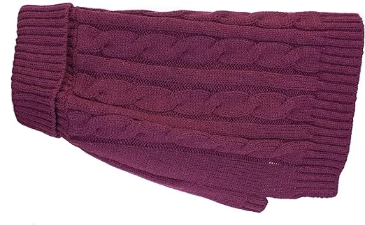 Happy Pet - Buster & Beau Cable Knitted Dog Jumper - Berry - Small