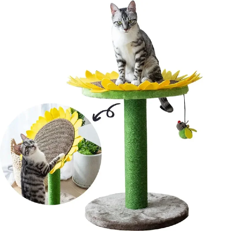 Catry, Cat Tree Bed with Scratching Post with Sisal Covered Climbing Activity Tower