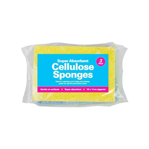 Cellulose Sponges Super Absorbent 3 Pk