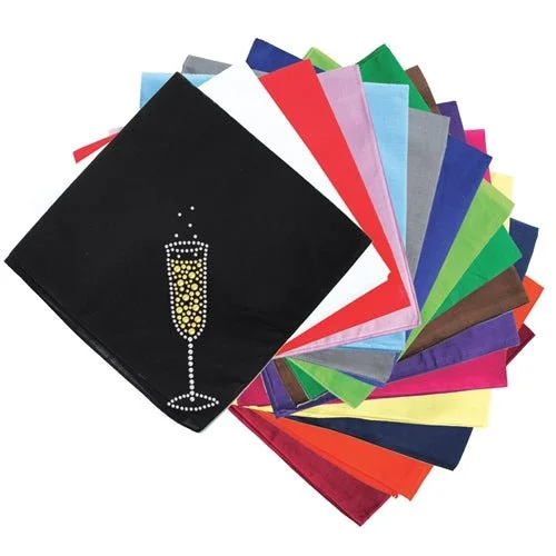 Champagne Flute Nailhead Bandana- Many Colors