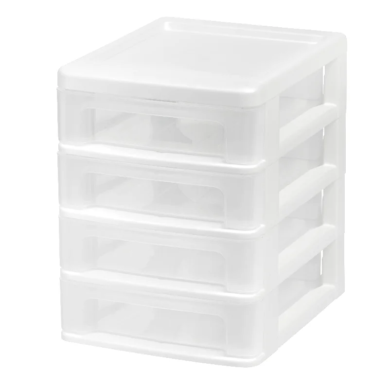 Compact Desktop 4-Drawer System, White