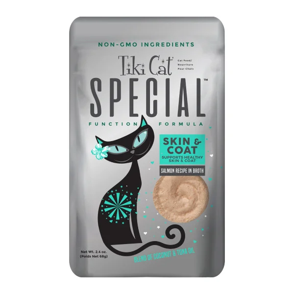 TIKI CAT Special Skin & Coat Salmon Pouch, 68g (2.4oz)