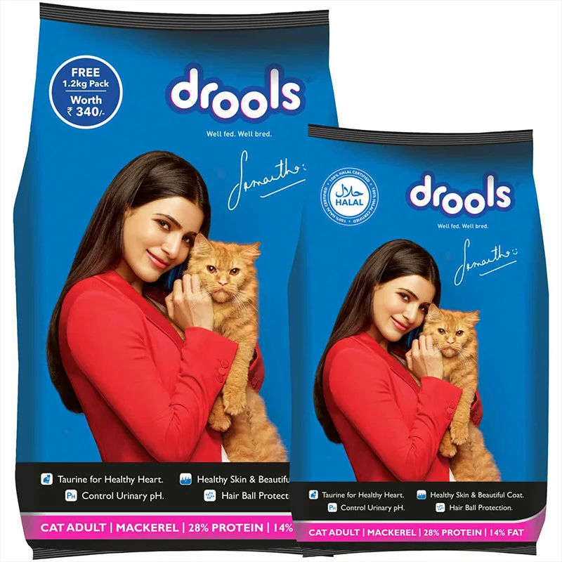 Drools Adult (+1 Year) Dry Cat Food, Mackerel