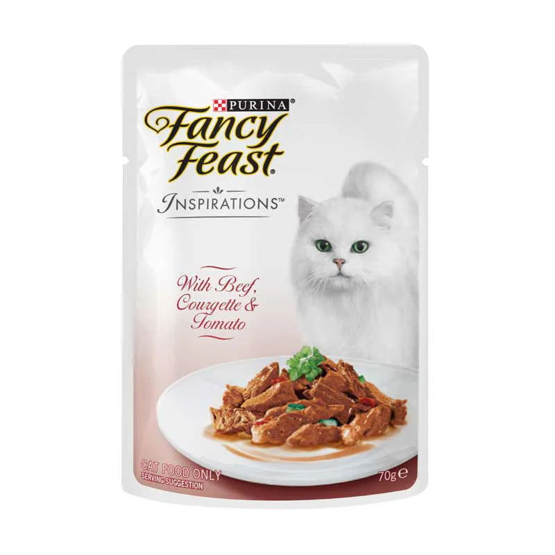 Fancy Feast Inspirations With Beef, Courgette & Tomato Pouch Cat Food