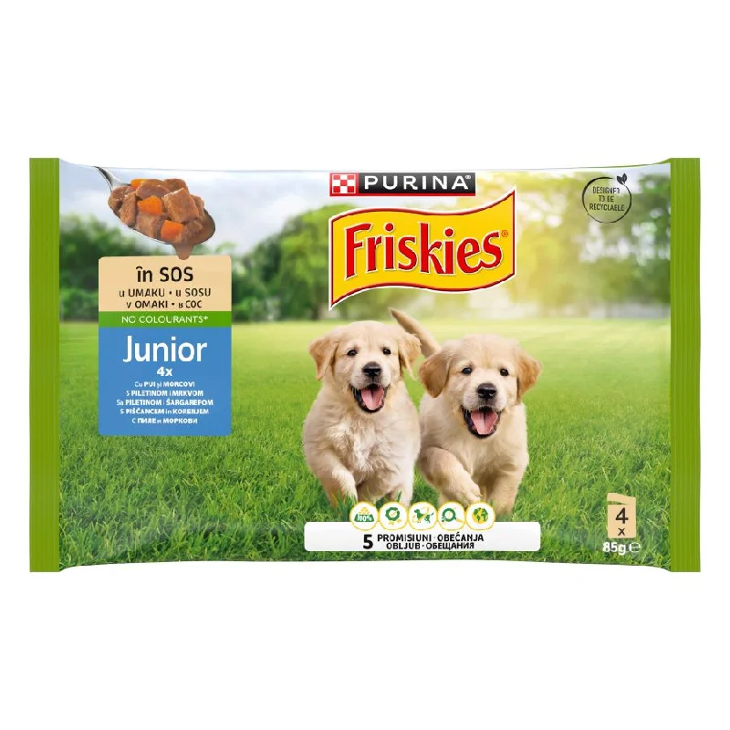 FRISKIES JUNIOR Mutipack s piletinom i mrkvom, u umaku, 4x85g