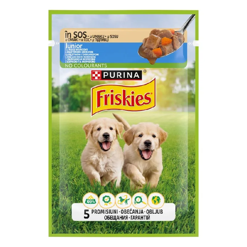 FRISKIES JUNIOR s piletinom i mrkvom, u umaku, 85g