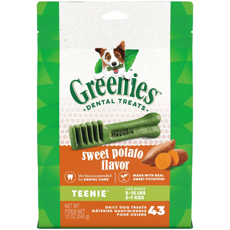 Greenies Dog Sweet Potato Dental Health Treats for Teenie Dogs 340g