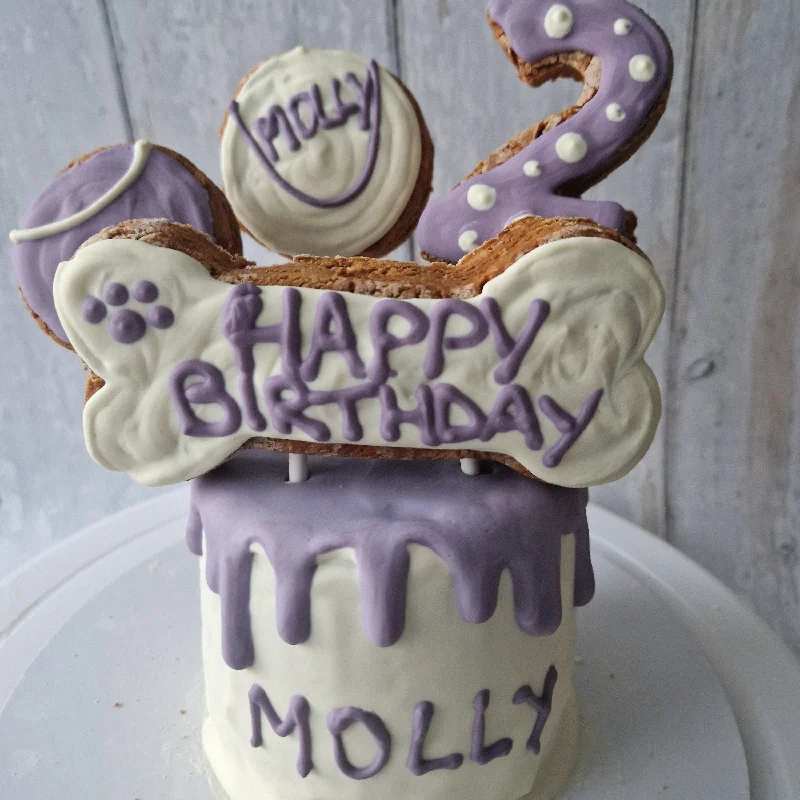 Happy Tails Deluxe Barkery Dog Birthday Cakes-Two Tier Stacked cake