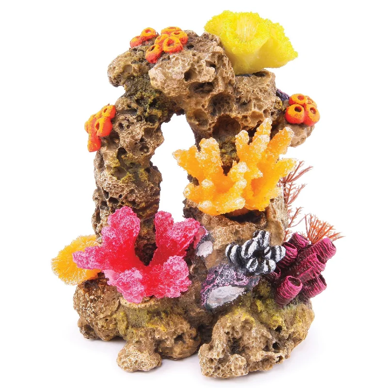 Kazoo Reef Rock with Coral and Plants Medium Fish Tank Ornament