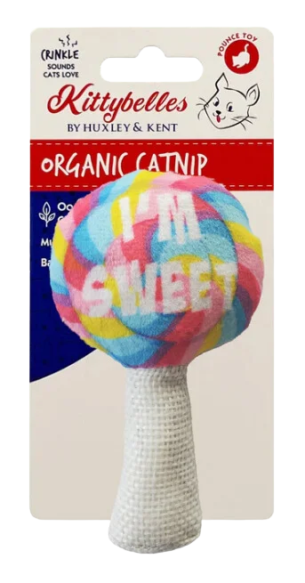 Kittybelles Plush Cat Toy I'm Sweet Lollipop 4"