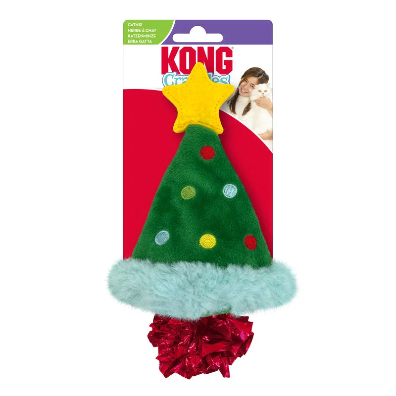 KONG Igračka za mačke Holiday Crackles Christmas Tree, catnip, 5,72x8,89x15,88cm