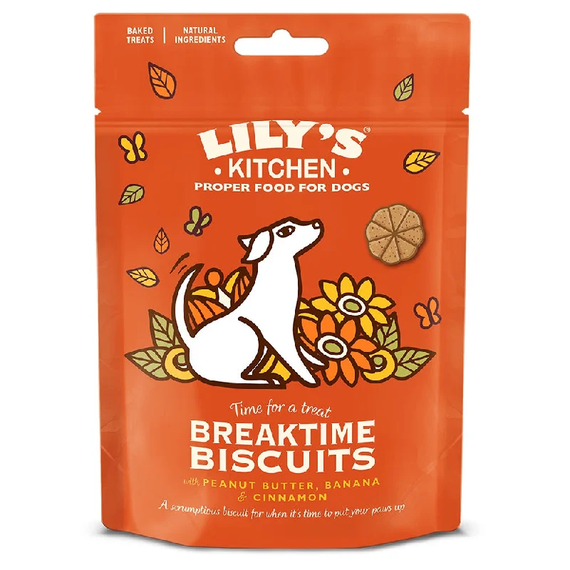 LILY'S KITCHEN Breaktime Biscuits, s kikiriki maslacem i bananom, 80g