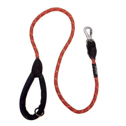 Long Paws - Comfort Rope Lead - Orange/Black - 120cm (48")