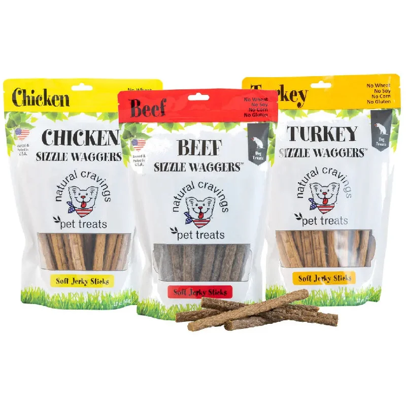 Natural Cravings Sizzle Sticks Jerky Sticks for Dogs 12 oz