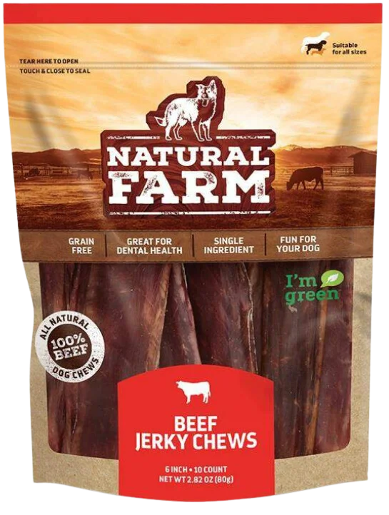 Natural Farm Beef Jerky 6" 10-Pack Bag