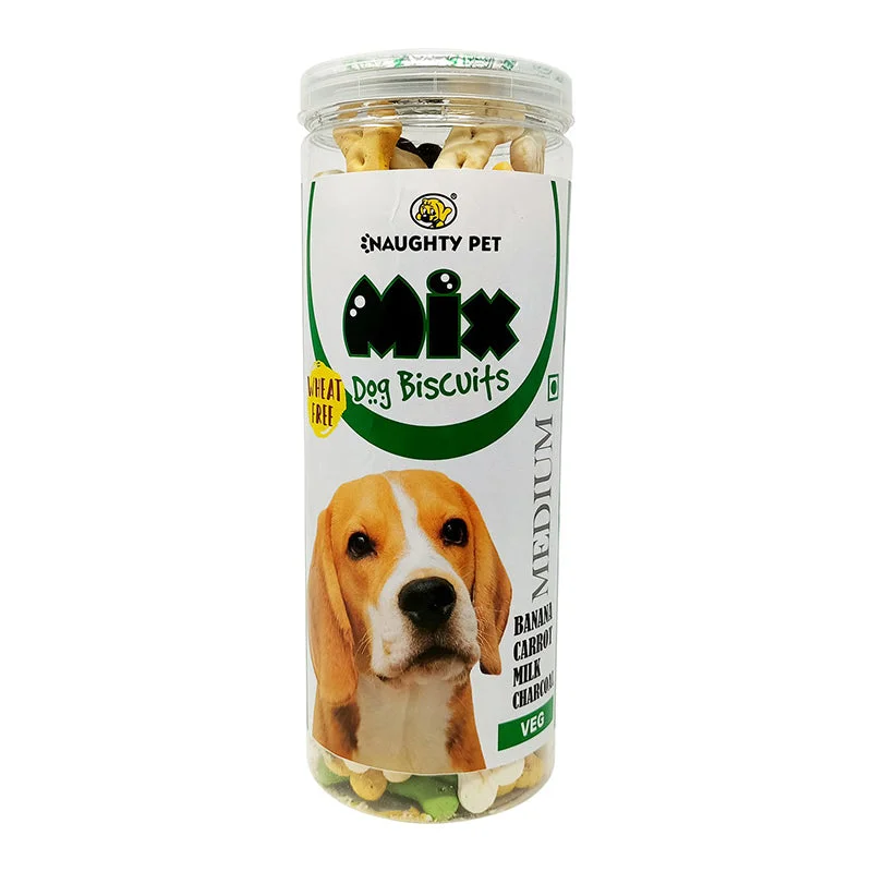 Naughty Pet Mix-Veg Medium, Wheat Free Biscuit for Dogs