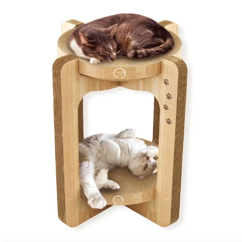 NECOICHI Cozy Cat Scratcher Tower, Oak