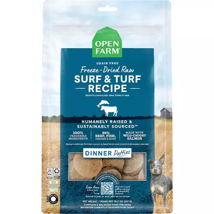 Open Farm Surf & Turf Freeze-Dried Raw Patties Dog Food