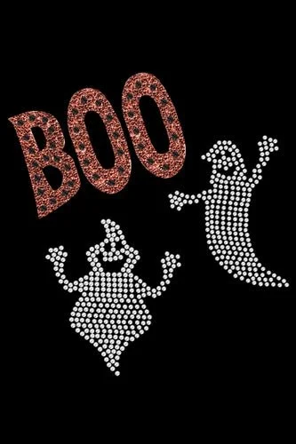 Orange Glitter Boo with Rhinestone Ghost Bandanas- Many Colors