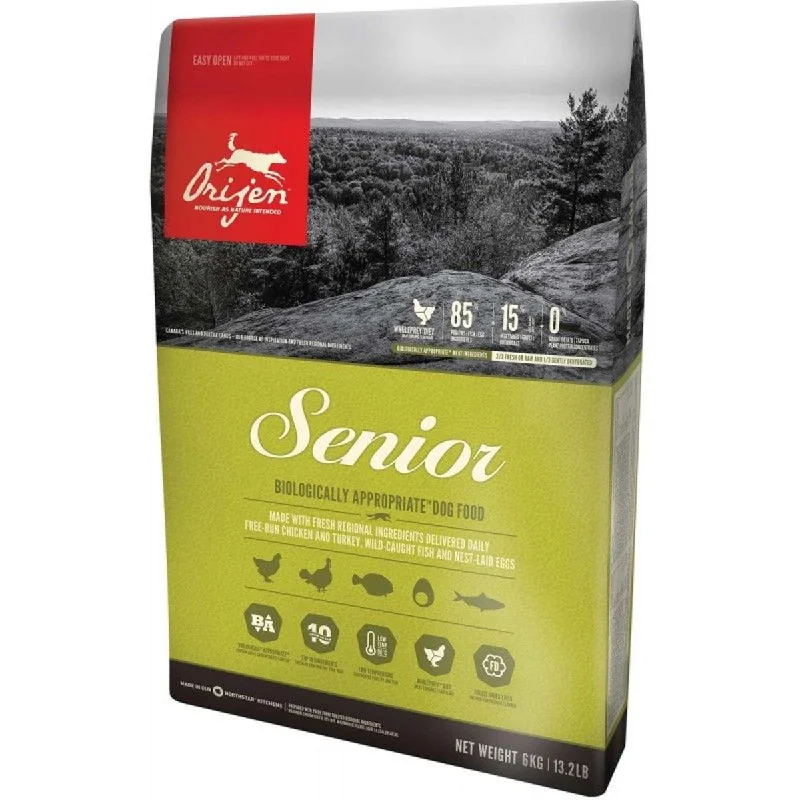 ORIJEN | 85:15 Grain Free Dry Dog Food | Senior | Chicken, Turkey, Fish & Egg - 6kg