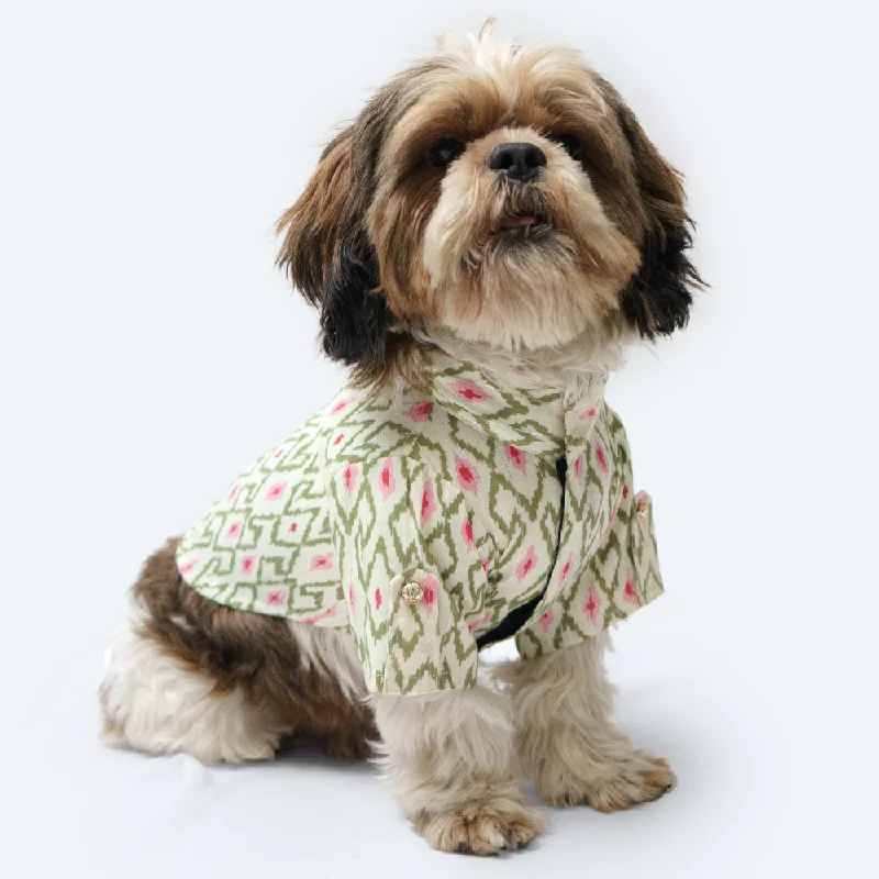 Pawgypets Heritage Kurta for Dogs and Cats (Off White/Pink)