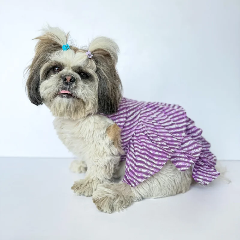 Pawgypets Lehriya Dress for Dogs and Cats (Purple)