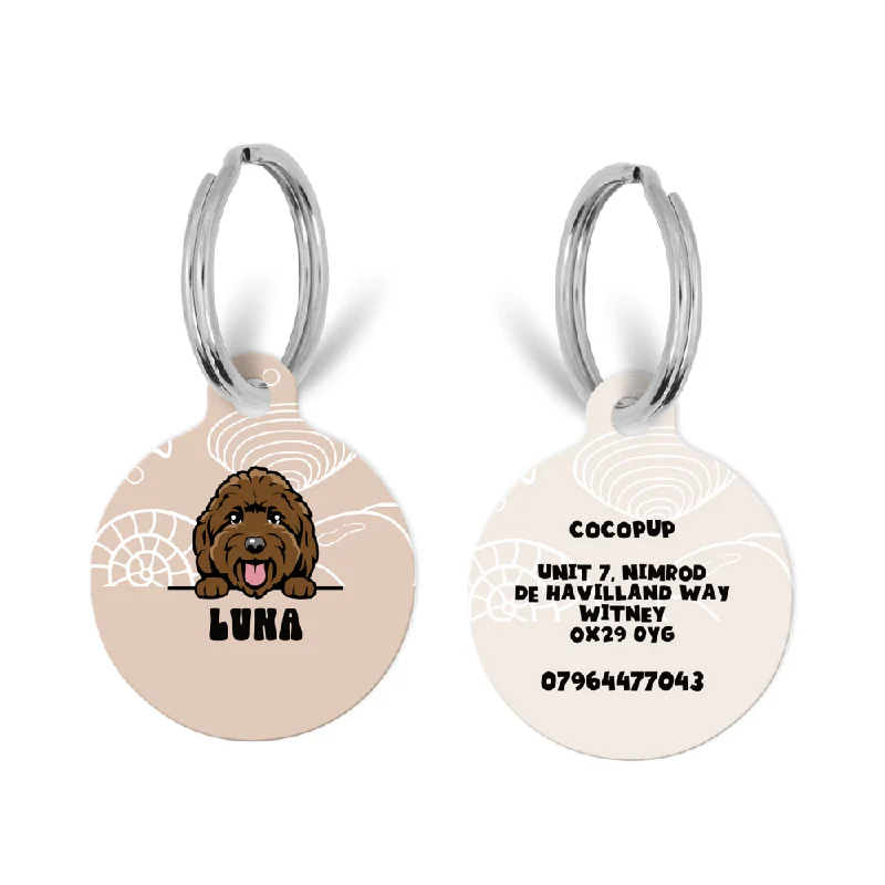 Personalised Dog Cartoon ID Tag - Seashells