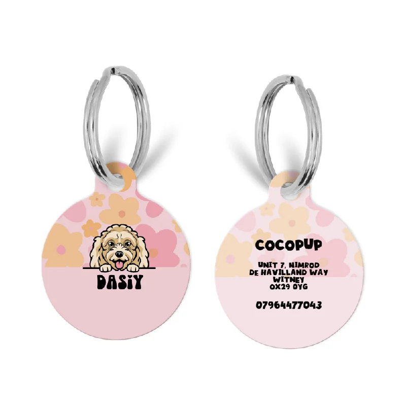 Personalised Dog Cartoon ID Tag - Summer Bloom