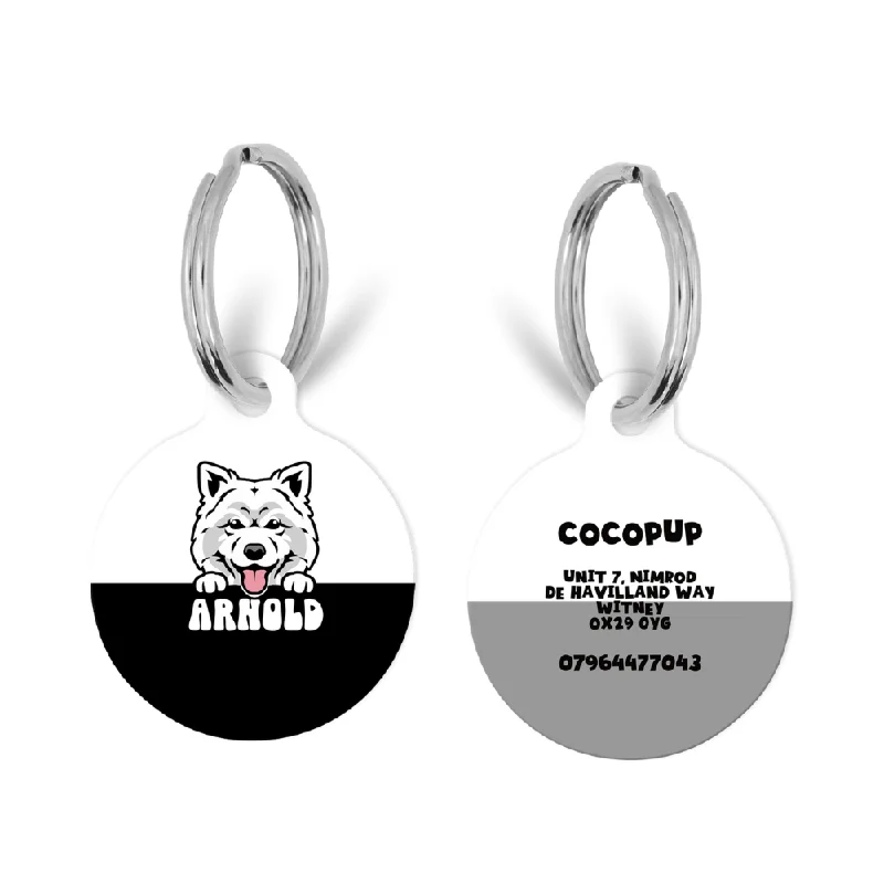 Personalised Dog Cartoon ID Tag - Black