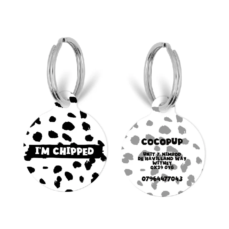 Personalised Text ID Tag - Monochrome Spots