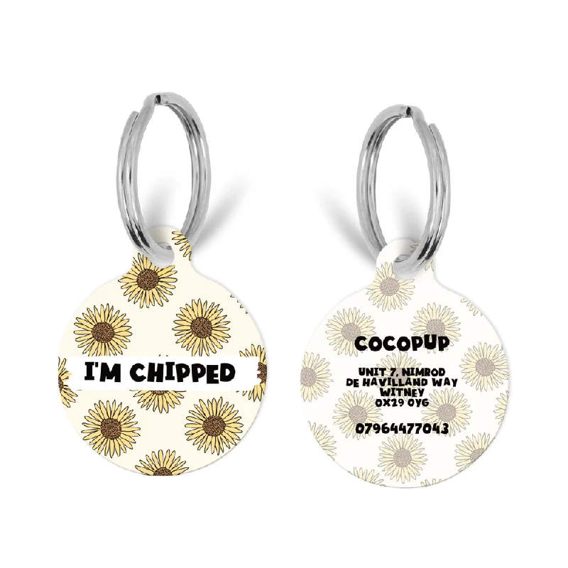 Personalised Text ID Tag - Sunflowers