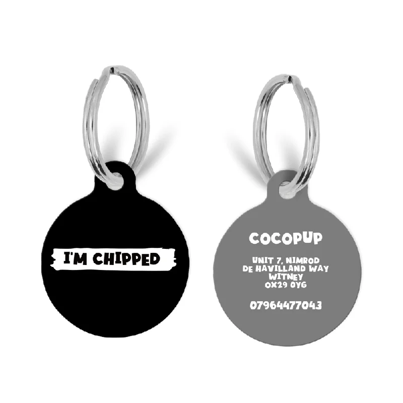 Personalised Text ID Tag - Black