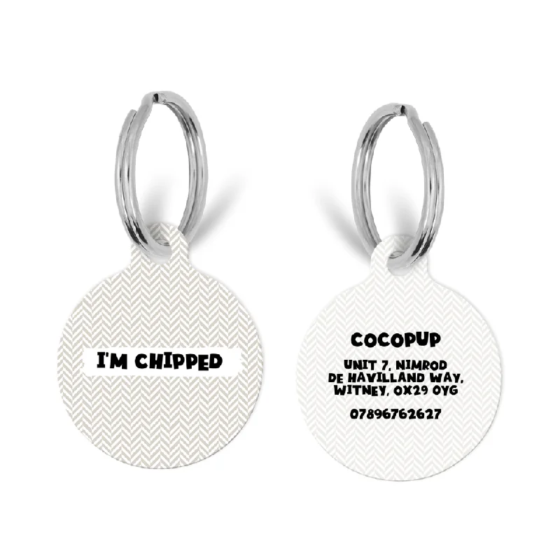 Personalised Text ID Tag - Brown Tweed