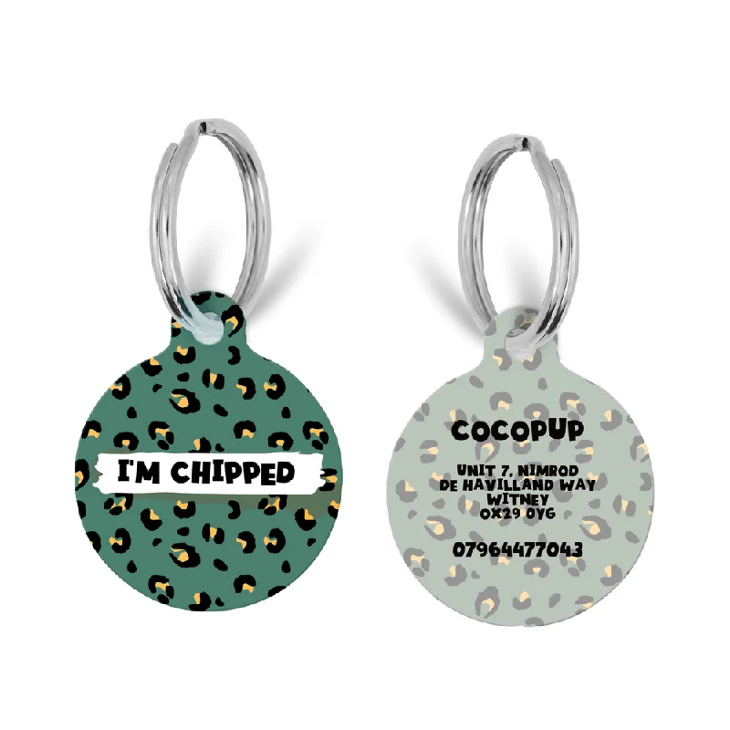 Personalised Text ID Tag - Khaki Leopard