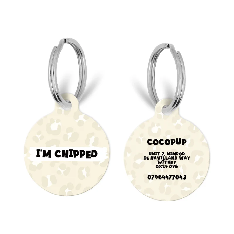 Personalised Text ID Tag - Nude Chic Leopard