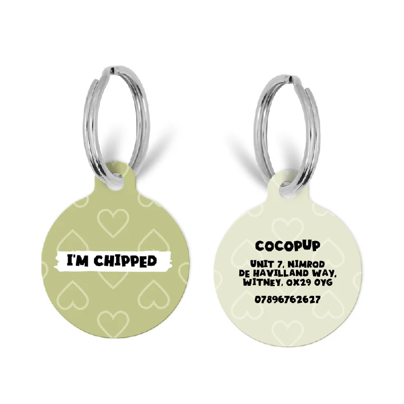 Personalised Text ID Tag - Sage Heart